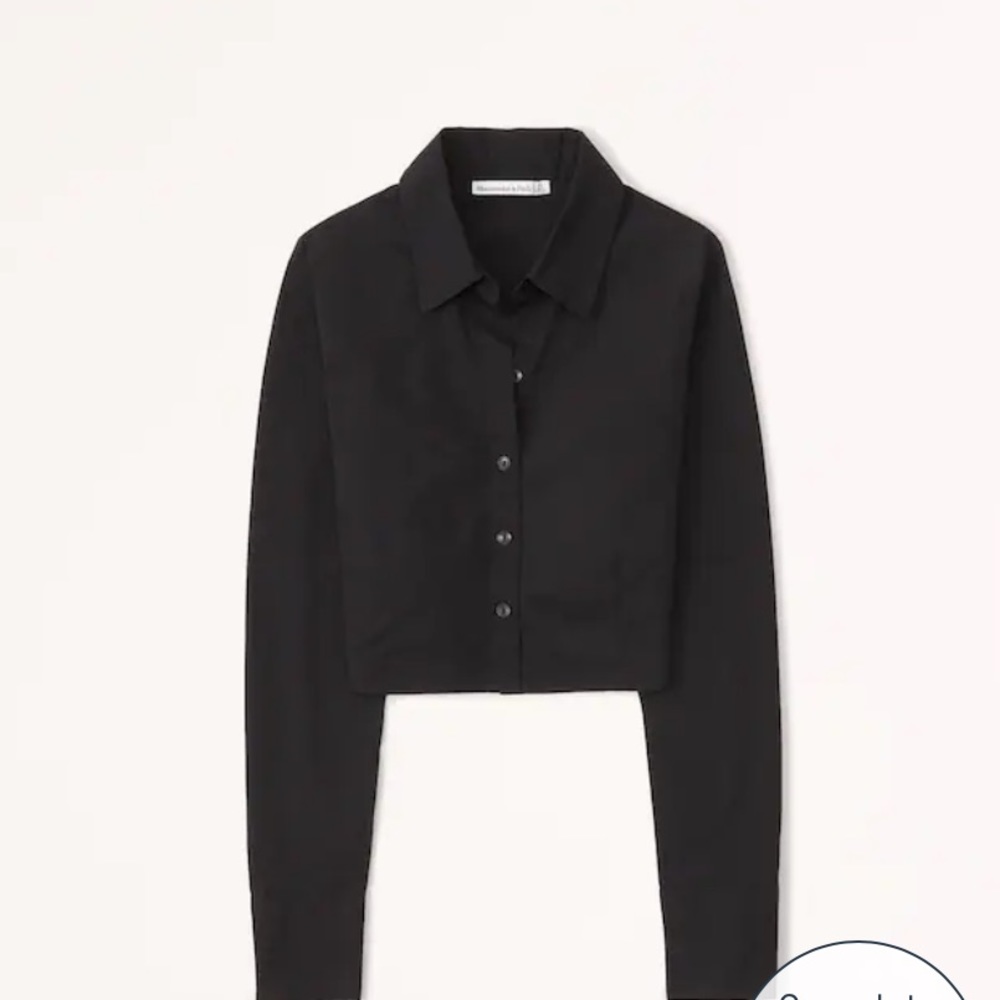 A&F Cropped Poplin Button-Up Shirt (LIKE NEW!)
